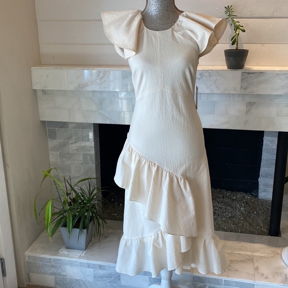 Prose & Poetry Cadence Shell Ruffled Midi Dress Size XS NWT - Picture 5 of 15